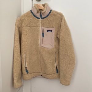 Patagonia Retro X Cream and Tan Teddy Jacket